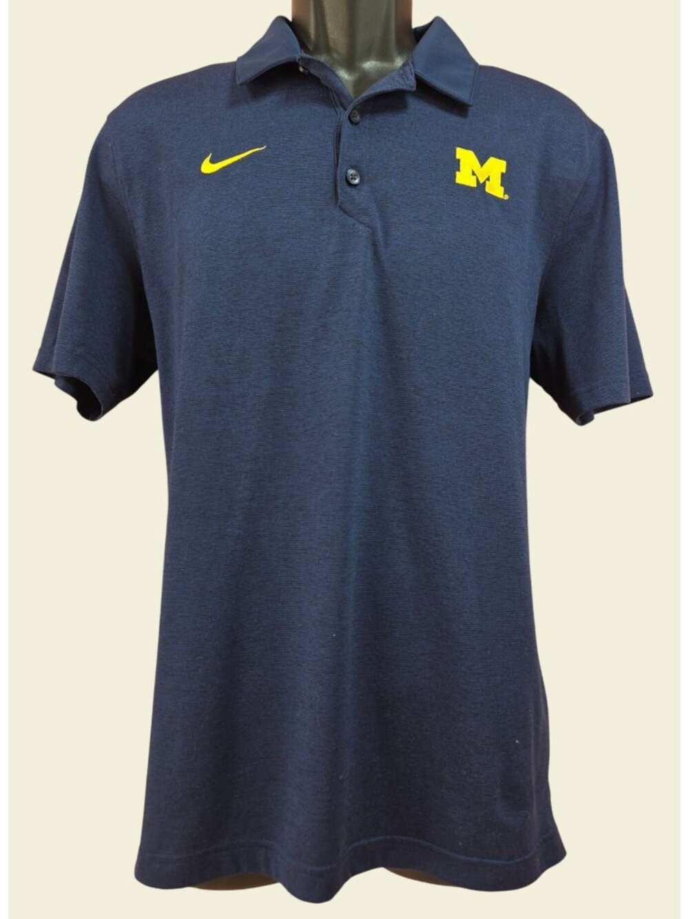 Nike Michigan Wolverines Dri-Fit Mens Navy Blue Polo Medium